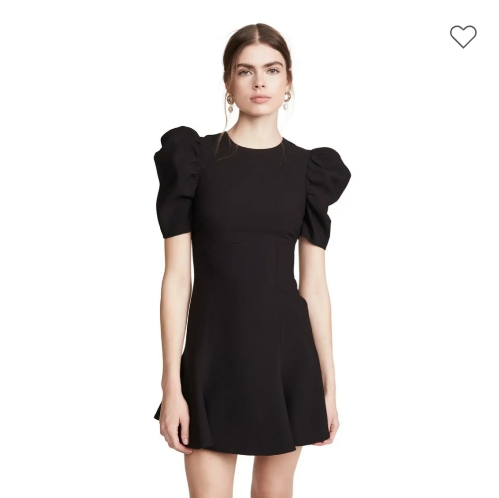 Likely Alia Puff-Sleeve A-line Black Mini Dress Size 6